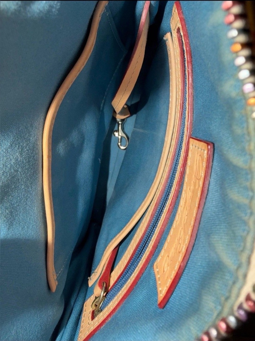 Dooney & Bourke White Rainbow Retro Grafica Letter Carrier Crossbody Bag - Picture 7 of 14